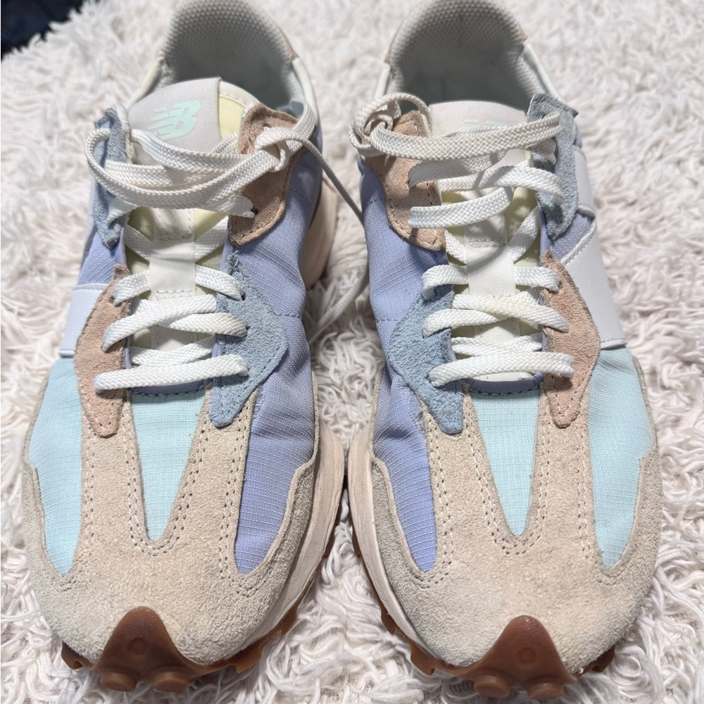 New Balance Pastel Blue and Beige Sneakers